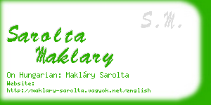 sarolta maklary business card